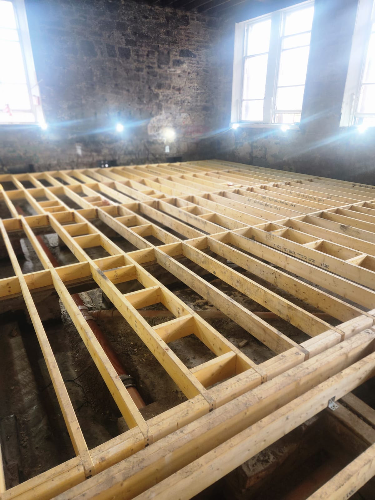 Loft conversion interior with new flooring